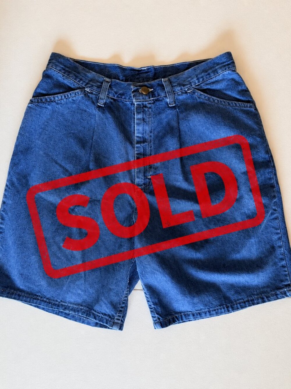 Chic Pleated Denim Blue Jean Shorts Women's M